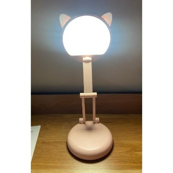 New Cute Desk Lamp Foldable & Portable Lamp, Rechargeable Brightness Pink Lamp - Picture 3 of 3
